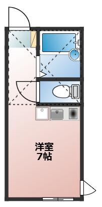 WELL-B横濱反町I(ワンルーム/1階)の間取り写真