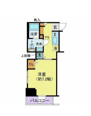 エストゥルース入谷(1K/7階)の間取り写真