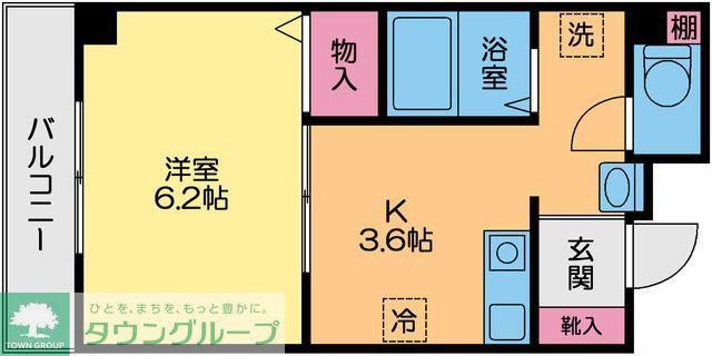 サン・ツルミ(1K/2階)の間取り写真