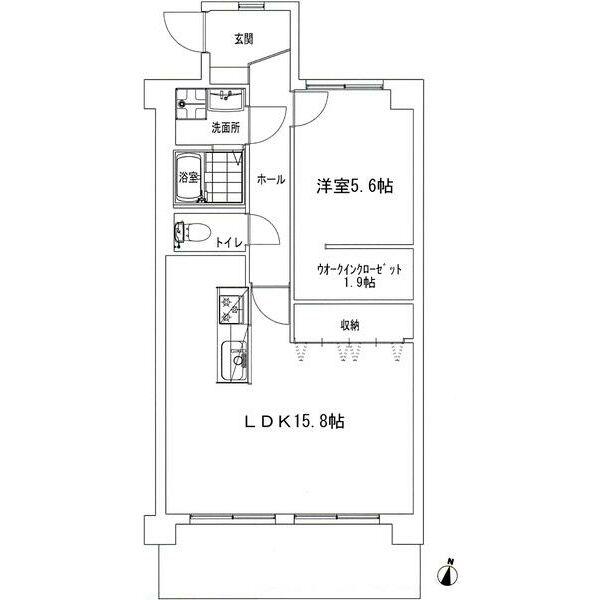 キャッスルメイ植田(1LDK/1階)の間取り写真