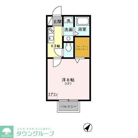 レ・ポワソン(1K/1階)の間取り写真