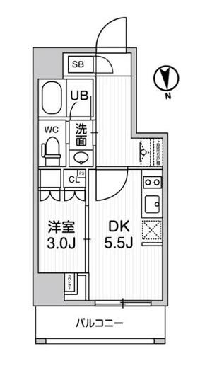 ニド新御徒町(1DK/4階)の間取り写真