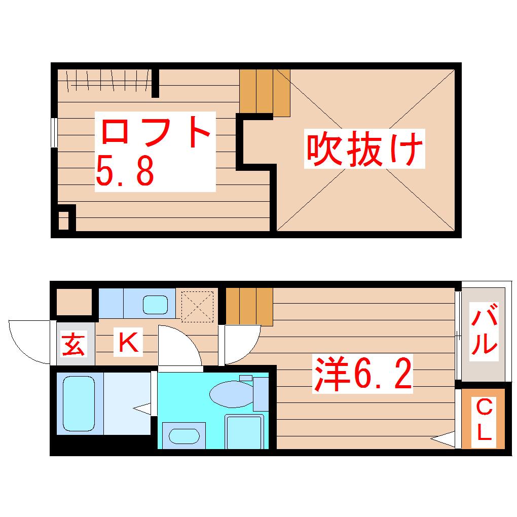 MS STYLE(1K/2階)の間取り写真