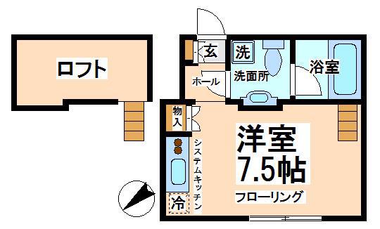 パークテラス仙川(1K/3階)の間取り写真