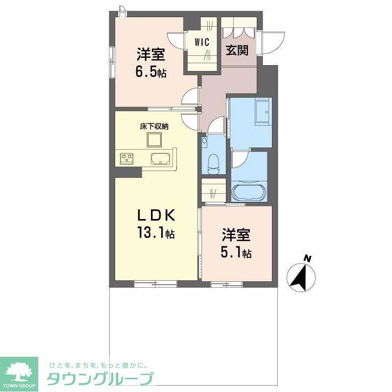 プレミアス大濠西(2LDK/1階)の間取り写真