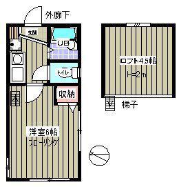 アミューズ東中野(1K/2階)の間取り写真