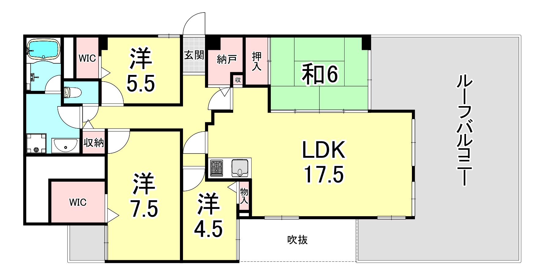 ロイアルヒルズ舞子(4LDK/8階)の間取り写真