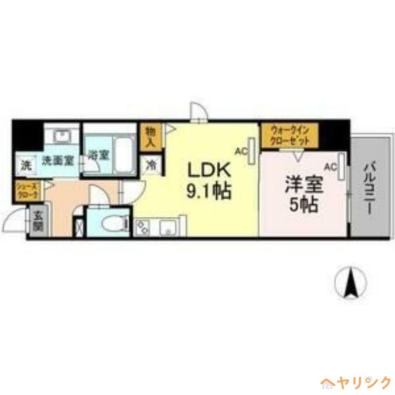 ダイワシテイー庄内通(1LDK/3階)の間取り写真