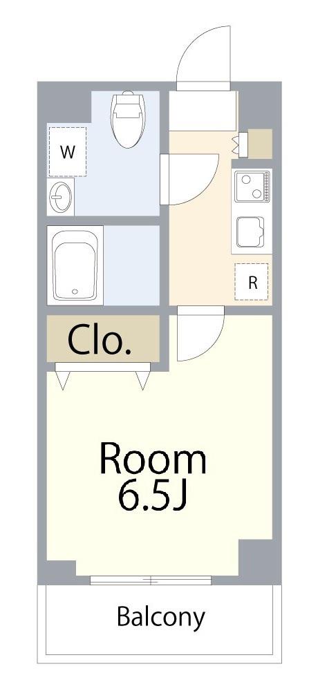 辻村屋ビル(1K/6階)の間取り写真