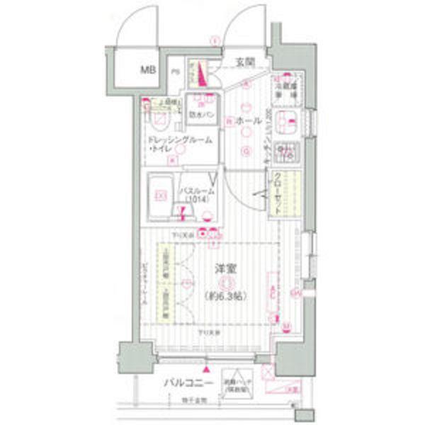エステムプラザ品川アーバンヒルズ(1K/5階)の間取り写真