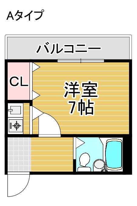 永田マンション(1K/3階)の間取り写真