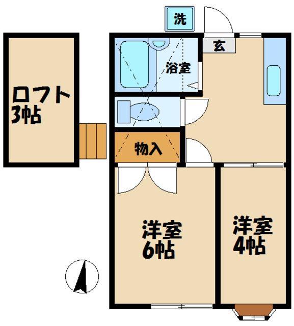 ラビリンス(2DK/1階)の間取り写真