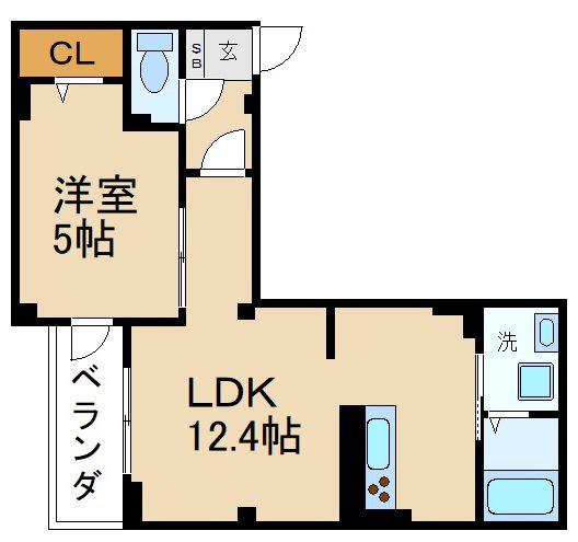 ブロッサムコート大星II(1LDK/2階)の間取り写真