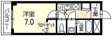 C3P3千歳(1K/3階)の間取り写真