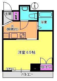 リヴィエール・S(1K/1階)の間取り写真