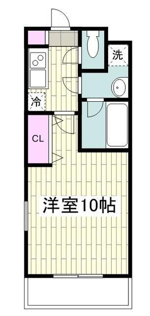 シャルム湘南(1K/3階)の間取り写真