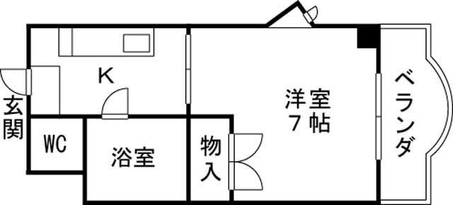 PLAZA寺町I番館(1K/4階)の間取り写真