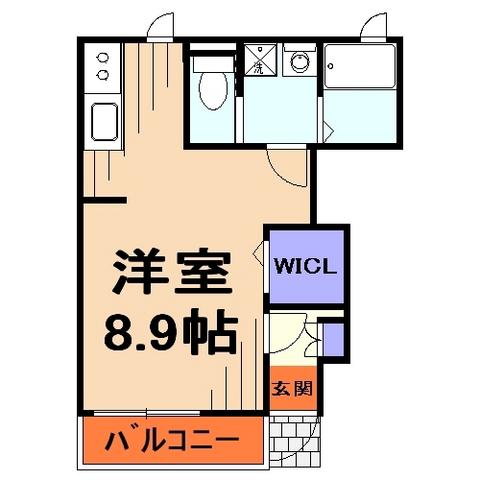 ジェルメ・シュッド(ワンルーム/1階)の間取り写真