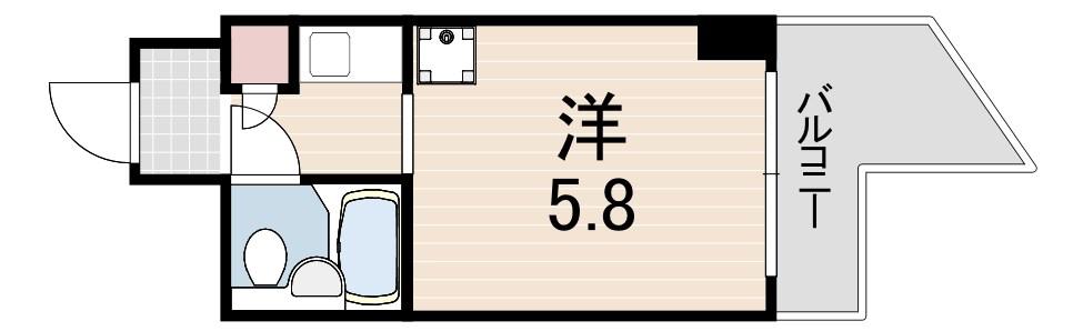 コスモプラザ三宮(ワンルーム/2階)の間取り写真