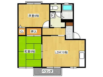 コーポ小池II(2LDK/1階)の間取り写真