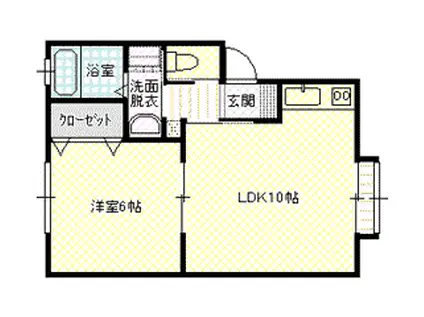 メゾン旭(1LDK/2階)の間取り写真