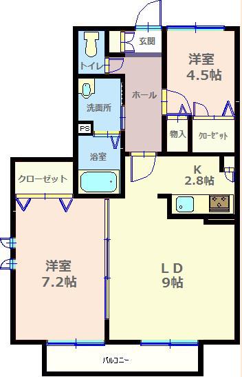 積水ハウスシャーメゾン シャトレーFJ(2LDK/1階)の間取り写真