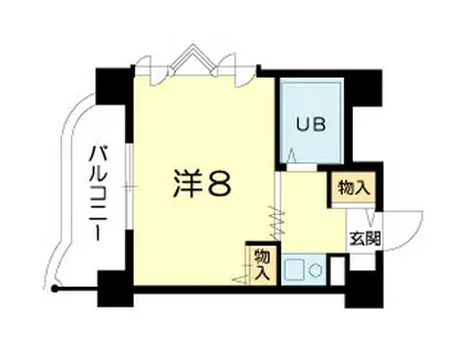 明石ヤングパレス(ワンルーム/4階)の間取り写真