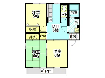 ハイムエレガントA(3DK/1階)の間取り写真