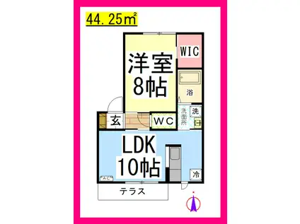 JHフェイバリット湘南台II(1LDK/1階)の間取り写真