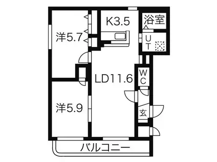 大光10番館(2LDK/3階)の間取り写真