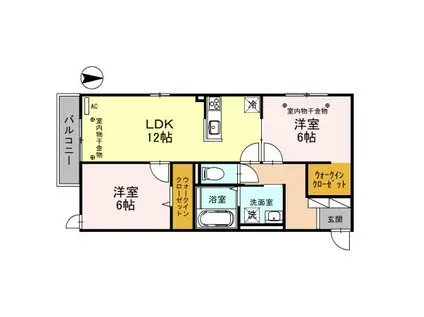 コンフォール三池(2LDK/3階)の間取り写真