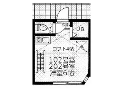 ユナイト田浦キャンドラー(1K/2階)の間取り写真