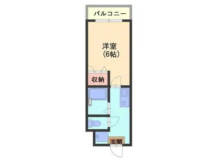 シャトルフジナガI(ワンルーム/2階)の間取り写真