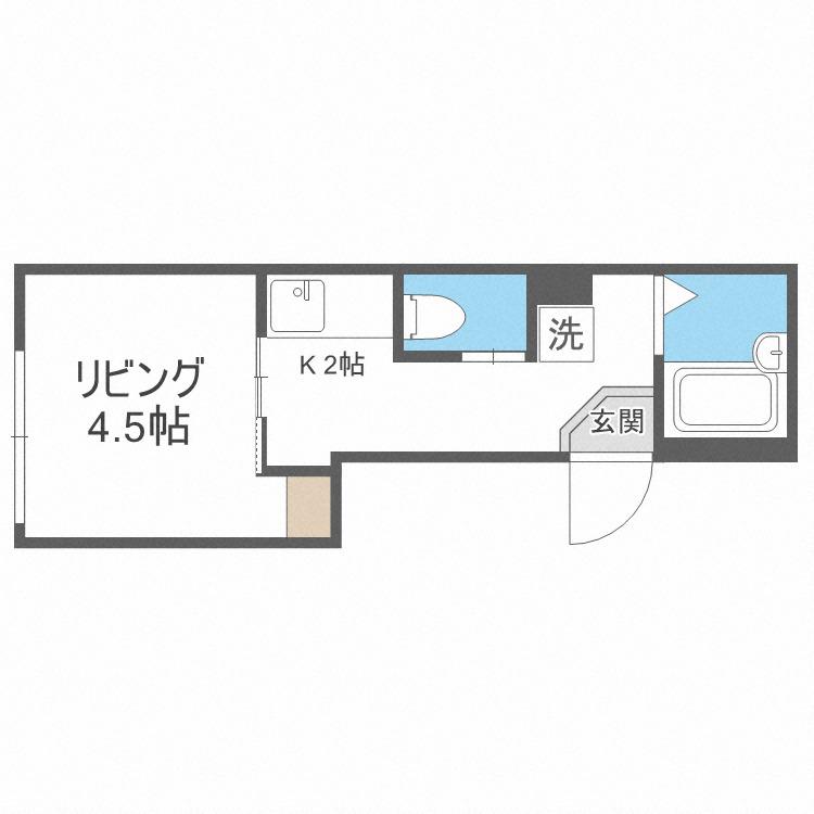 AJITOS11(1K/5階)の間取り写真