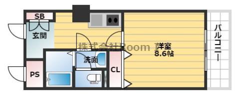 メゾンドヴィレ大阪城公園前(1K/11階)の間取り写真