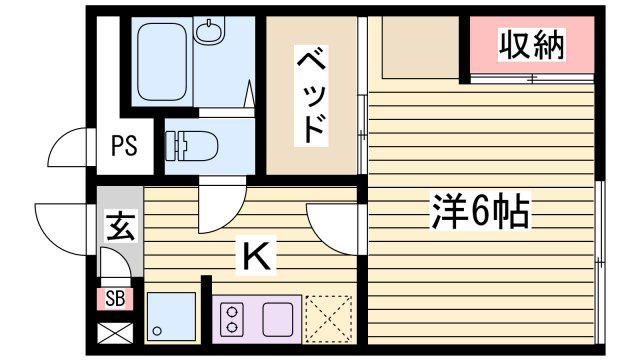 レオパレスサマールK(1K/2階)の間取り写真