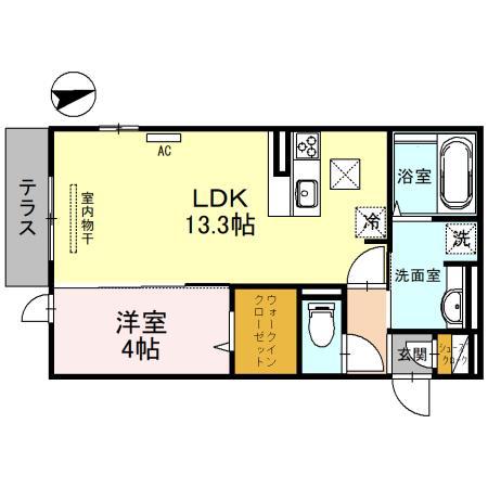 サナップ放出I番館(1LDK/1階)の間取り写真