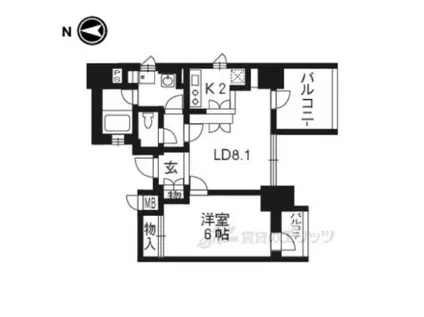 エステムプラザ京都四条烏丸2雅STIL(1DK/10階)の間取り写真