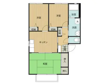 コーポハピネス A棟(3DK/2階)の間取り写真