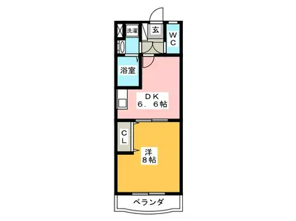 メルベーユ・マ・メゾン(1DK/1階)の間取り写真