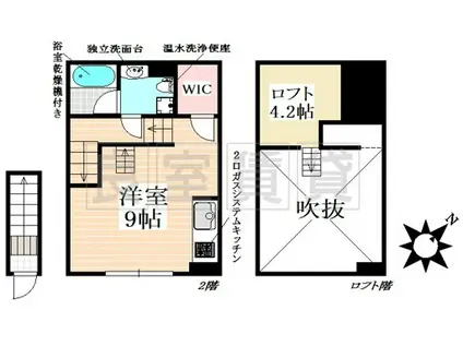 クレイン御器所(ワンルーム/2階)の間取り写真