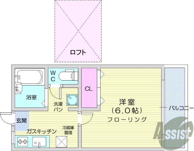 レジデンス愛112(1K/1階)の間取り写真