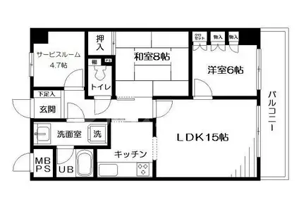 日神パレステージ松戸(3LDK/4階)の間取り写真