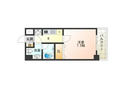 プラムコート(1K/5階)の間取り写真