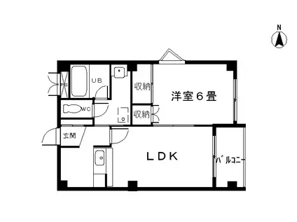 メゾン南手城 南手城町三丁目(1LDK/2階)の間取り写真