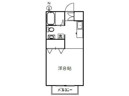 コーポチェリー(1K/1階)の間取り写真
