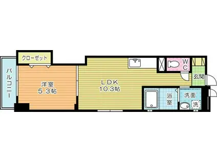 DESIGNER PRINCESS RIVERSIDE デザイナープ(1LDK/6階)の間取り写真