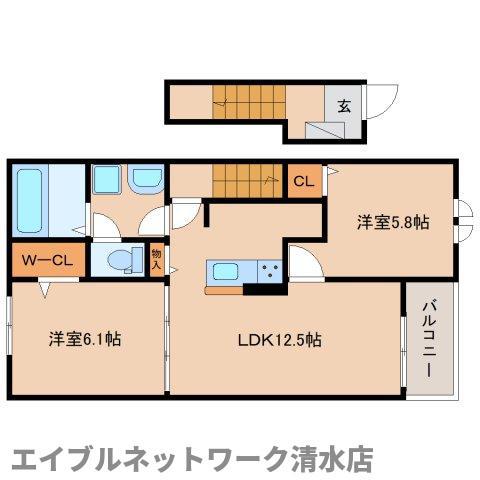 サンクメゾン(2LDK/2階)の間取り写真