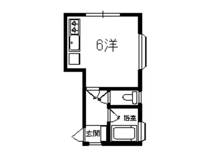 秀和レジデンス浜田(ワンルーム/1階)の間取り写真