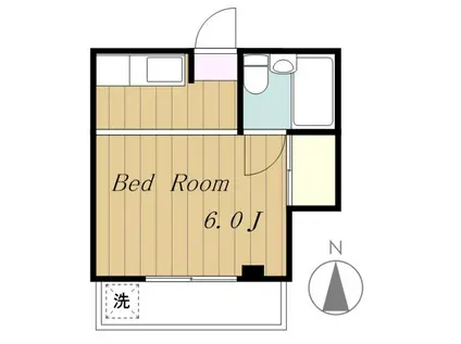 手島コーポ(ワンルーム/2階)の間取り写真